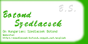 botond szedlacsek business card